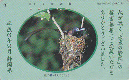 Télécarte Japon / 290-40985 - OISEAU & Oisillons - BIRD Feeding In Nest Japan Phonecard - Vogel TK - BE 3933 - Uccelli Canterini Ed Arboricoli