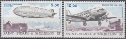 Saint-Pierre Et Miquelon 1988 Yvert Poste Aérienne 66 - 67 Neuf ** Cote (2015) 7.60 Euro Transports Aériens - Neufs