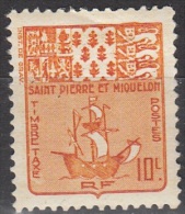 Saint-Pierre Et Miquelon 1947 Yvert Taxe 67 Neuf ** Cote (2015) 0.30 Euro Armoiries - Postage Due