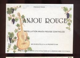 Etiquette De Vin - Anjou - Leblanc à Faye D´Anjou (49) -  Ilustrateur  J. Guibert - Thème Musique (guitare) - Música