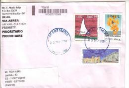 GOOD BRAZIL Postal Cover To ESTONIA 2014 - Good Stamped: Ship / Music ; Flowers ; Luciomar - Cartas & Documentos