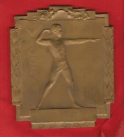 Plaque ART-NOUVEAU - Gymnaste -  Par ALFRED MAUQUOY - 1942 - Basketball - Bronzi