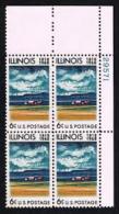 Plate Block -1968 USA Illinois Statehood Stamp Sc#1339 Farm House Grain Cloud - Plate Blocks & Sheetlets