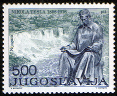 YUGOSLAVIA 1976 120th Birth Anniversary Of Nikola Tesla (scientist) Nikola Tesla Monument And Niagara Falls MNH - Neufs