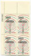 Plate Block -1967 USA Voice Of America Stamp Sc#1329 Radio Telecom Tower Waves - Números De Placas