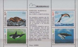 Portugal.1983 Whales.Dolphin.Sheet.4v. Michel.41. MNH 20943 - Baleines