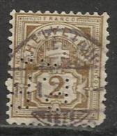 HELVETIA , SUISSE , 2 C , Perforé Perfin : " P.R C° " , 1882 - 1899 , N° Y&T 63 - Perforadas