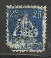 HELVETIA , SUISSE , 25 C , Perforé Perfin : " S.R. " , 1907 - 1917 , N° Y&T 120 - Gezähnt (perforiert)