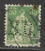 HELVETIA , SUISSE , 35 C , Perforé Perfin : " .S.C. " , 1907 - 1917 , N° Y&T 122 - Perfins