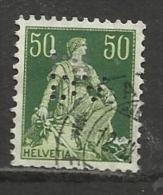 HELVETIA , SUISSE , 50 C , Perforé Perfin : " Bv " , 1907 - 1917 , N° Y&T 124 - Perfin