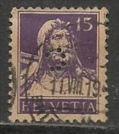 HELVETIA , SUISSE , 15 C , Perforé Perfin : " C " , 1914 - 1918 , N° Y&T 141 - Gezähnt (perforiert)