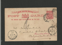 Entier Postal 1899 New South Wales Sydney - Cartas & Documentos