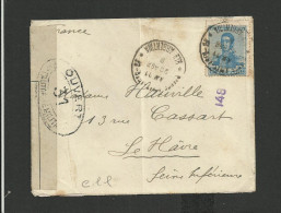 Enveloppe Argentine Pour La France + Censure Militaire - Covers & Documents