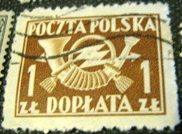 Poland 1946 Posthorn 1zl - Used - Taxe