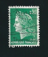 N° 1536A  Marianne De Cheffer 0,30 Vert France  Oblitéré  1967-69 - 1967-1970 Marianne Of Cheffer