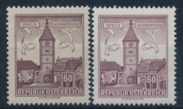 **Österreich Austria 1962 ANK 1094 X+y Mi 1113 (2) Paper Gelb + Weiß Bauten Building Architecture Tower MNH - 1961-70 Unused Stamps