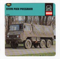 Avr15    68802     Fiche Camion   STEYR PUCH PINZGAUER - Camions & Poids Lourds