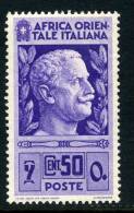 A.O.I. 1938 Various Subjects  50 Cent  Cat. Sassone N° 10  MINT NEVER HINGED - Italian Eastern Africa