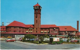 Portland Oregon, Union Railroad Depot Station, Auto, Delivery Truck, C1950s Vintage Postcard - Portland