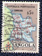 Angola 1955 Oblitéré Rond Used Carte Géographique Mappe $50 - Angola