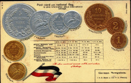 COIN CARDS-EMBOSSED METALLIC COLORS-GERMAN NEW GUINEA- SCARCE-CC-20 - Monete (rappresentazioni)