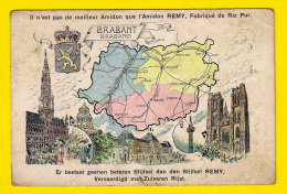 Ca1910 Carte Géographique De BRABANT & Chemins De Fer – BRABAND - Publicité Amidon REMY Riz Pur Reclame Reklame 2575 - Sonstige & Ohne Zuordnung