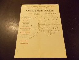 Besancon Les Bains Grosperrin Frères Quincaillerie Essence Outillage Clous à Cheval Affilés 1909 - Droguerie & Parfumerie