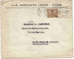 Tunisie Lettre Tunis Marseille Paquebot 1926  Belege Cover Brief - Storia Postale