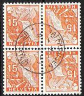 Kehrdruck 1935: ((Buchdruck) Zu+Mi K30 Im Block Mit O SCHAFFHAUSEN 18.VI.35 (Zu CHF 24.00) - Tête-bêche
