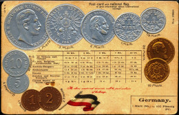 COIN CARDS-EMBOSSED METALLIC COLORS-GERMANY- SCARCE-CC-23 - Monnaies (représentations)