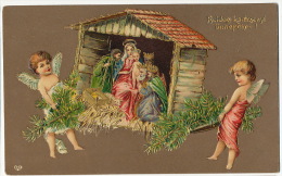 Angelot Gaufrée  Noel  Creche Rois Mages Cupid Angels Christmas  Creche Nativity  Embossed - Anges