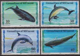 Grenadines Of St.Vincent 1980 Whales 4v. Michel.182-185. MNH 20966 - Baleines