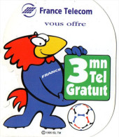 TICKET TELEPHONE  FRANCE TELECOM  Footix 3mn - FT