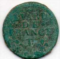 Liard De France 1697 T (Nantes) - Louis XIV Buste Agé - 1643-1715 Louis XIV Le Grand