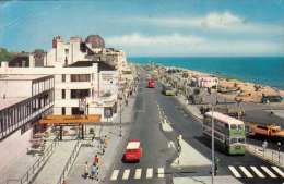 WORTHING - Marine Parade, Tolle Strassenansicht, Hotels Strand Autos Busse, 2 Fach Frankiert, Gel.1974, Kleinformat - Worthing