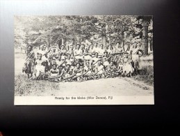 Carte Postale Ancienne : FIJI : Ready For The Meke, War Dance - Fiji