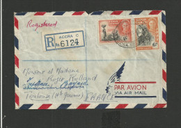 Enveloppe Recommandée 1949 Gold Coast Accra Pour La France - Goudkust (...-1957)