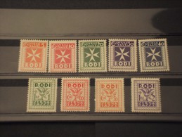 EGEO - RODI - Tasse 1934 ALLEGORIE 9 Valori - NUOVI(+) - Egée (Rodi)