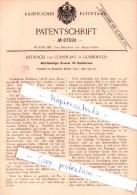 Original Patent - Heinrich Von Corswant In Gumbinnen / Gussew , 1892 , Brenner Für Gaslaternen , Russland !!! - Ostpreussen
