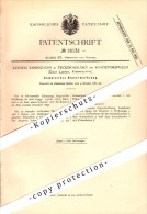 Original Patent - L. Ebbinghaus In Feckinghausen B. Radevormwald , 1881 , Werkzeug Für Glaser , Glas , Lennep  !!! - Radevormwald