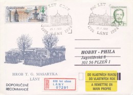 I0241 - Czechoslovakia (1992) Postal Stationery / President V. Havel: Lany - Grave T. G. Masaryk (600 Years Of Village) - Sobres