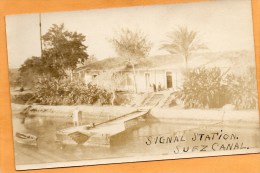 Suez Canal Signal Station 1910 Real Photo Postcard - Suez