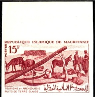 DONKEYS PULLING WATER FROM CLAY WELLS-TOURISM & ARCHAEOLOGY-COMPOSITE COLOR TRIALS PROOF-MAURITANIA-RARE-MNH-DCN-85 - Anes