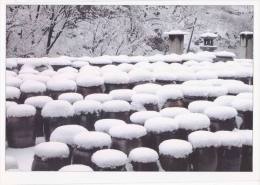Korea - Traditional Source Jars Covered With Snow, Dosun Temple, Seoul - Corée Du Sud