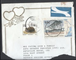 South Africa Airmail 1995 First Trans-Africa Flight, 75th Anniversary 95c, 1993 Atelerix Frontalis 20c Postal History - Aéreo