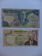 BILLET TUNISIE - LOT DE 4 BILLETS - 1,5 X 2 Et 10 DINARS - BOURGUIBAL - Tunisie