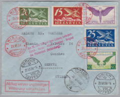 Schweiz Flugpost 1934-06-26 Swissair Balkanflug Nach Genf Transit Stempel Stambul - Erst- U. Sonderflugbriefe