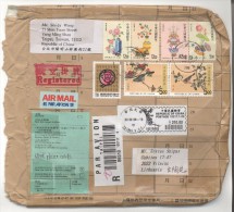 TAIWAN Brief Postal History Envelope Air Mail TW 013 Birds Lunar New Year Ikebana - Storia Postale