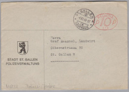 MOTIV POLIZEI JUSTIZ 1940-11-06 St. Gallen Polizeiverwaltung Frama"P10P" #318 Ortsbrief - Frankeermachinen