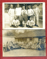 Carte Photo : Militaria : Photo D ´ Un Groupe De Soldats  Dans Une Cour  ( Lieu à Déterminer ) - Regimente